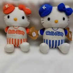 匿名配送　ハローキティ 侍ジャパン　野球ユニフォーム ぬいぐるみ 2体セット ☆侍ジャパン×サンリオ ハローキティ 野球 ぬいぐるみ2個セット