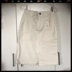新品タグつき　ホワイトコーデュロイ膝丈タイトスカート　M 白