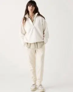 【新品】UNIQLO ヒートテックボアスウェットパンツ　オフホワイト　白　M