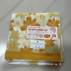 即購入⭕️ロング サイズハンカチーフ オレンジ黄色 花柄 未使用 綿100