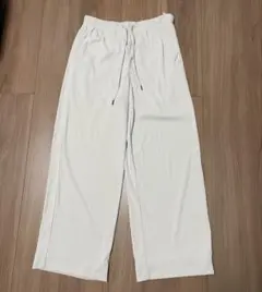 GU ジーユー リブプルオンパンツ　サイズM　色ナチュラル 白 ホワイト