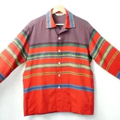 50s ビンテージ マクレガー ボーダーパターン オープンカラーシャツ