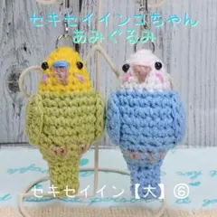 セキセイインコあみぐるみ大⑥ 2羽セット　送料無料　匿名配送