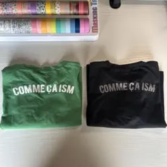 COMME ÇA ISM Tシャツ 2枚セット (緑・黒)