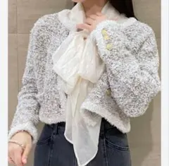 【SNIDEL/スナイデル】ラメツイードカーディガン・SWNT234200