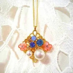 フラワーpearlビジューネックレス☆★*