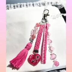 和風チャーム・和風ストラップ・ビーズストラップ・キーホルダー・ハンドメイド・蝶