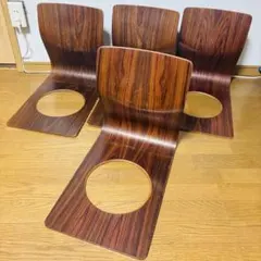 天童木工 木製 曲木 座椅子 4脚セット TENDO 旧ロゴ ビンテージのサムネイル