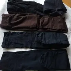 古ストッキング　タイツ 黒 茶　4足　ウエス、掃除用