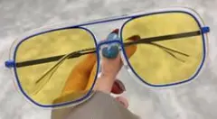クリアフレーム ラウンドサングラス