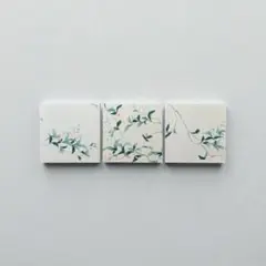 ◼︎090◼︎正絹 訪問着ファブリックパネル(3セット)サスティナブル 白花