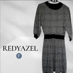 春秋冬✨REDYAZEL✨ツイードニットワンピース5分袖✨デート可愛く上品SML