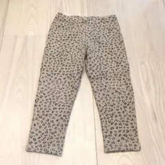 裏起毛　ヒョウ柄 ベージュパンツ 90-95