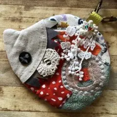 ☆ミナペルホネン ハンドメイドミニポーチ ribbon＆ring flower②
