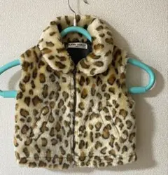 豹柄　レオパード　ヒョウ柄　ベスト　モコモコベスト　ファーベスト