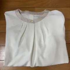 anysis ホワイト ラウンドネック 長袖ブラウス