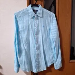 Polo Ralph Lauren シャツ XS 水色ストライプ