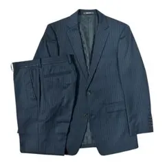 コムサメン ネイビー ストライプ スーツ 44 美品 SCOMME CA MEN