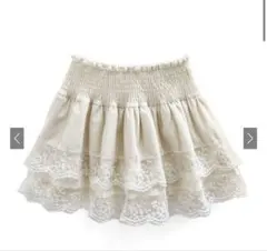 GRL インパン裏地付きレースティアードミニスカート at2456