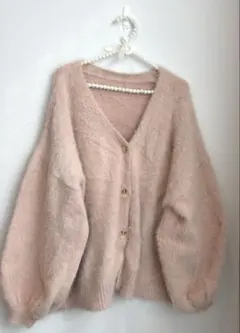 ピンク ニットカーディガン シャギーニット オーバーサイズ まとめ買い値引き H
