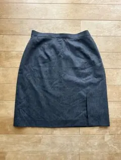 iCB ダークグレー ウール台形スカート11号 日本製