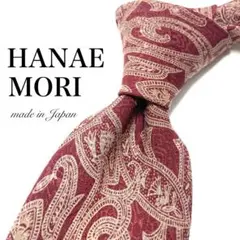 【美品】 HANAE MORI ペイズリー柄 ネクタイ レッド オシャレのサムネイル