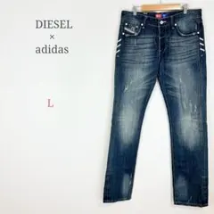 ✴︎R✴︎ さま専用◆ディーゼル×アディダス【L】ストレートデニム ジーンズ 綿のサムネイル