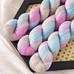 手染め糸 100g×3カセ 手芸 編み物 毛糸 ハンドメイド グラデーション 糸