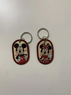 ディズニー タグキーホルダー セリア　ミッキー　ミニー　2点セット
