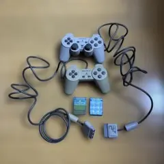 PS1 PS2コントローラー 2点 ＆ メモリーカード 2点セット【動作未確認】