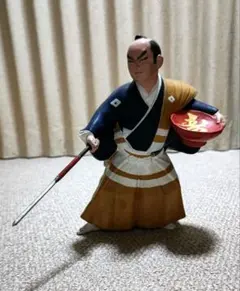 博多人形 源蔵作 歌舞伎 隈取 置物 黒田武士 アンティーク