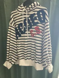 ストライプ フード付きパーカー