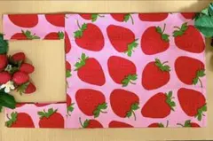 ❤︎いちご柄❤︎エコバッグ❤︎レジ袋型❤︎収納ポケット付