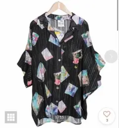スカラー❤︎アートパネル総柄透かしシャツ⭐︎超美品！のサムネイル