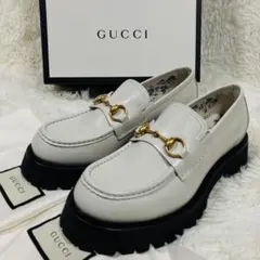 GUCCI ホワイト ローファー グッチ ホースビット 1953〕ウィメンズ ローファー ・ホワイト