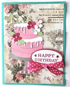ハンドメイドバースデーケーキカード　A