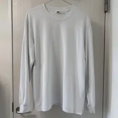① エアリズム コットンクルーネックTシャツ UNIQLO U 白 ロンT L