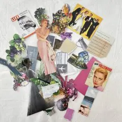 ヴィンテージ素材紙セット30枚 海外風コラージュ おすそ分けジャンクジャーナル①