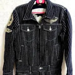 VANSON つなぎ ストライプ 刺繍入りのサムネイル