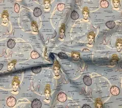 ディズニープリンセス シンデレラ カット生地 ブルー 110cm×1m単位