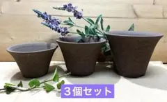 未使用/特価❕常滑焼/素焼き/植木鉢/3個組 植木鉢/盆栽鉢/山野草鉢のサムネイル