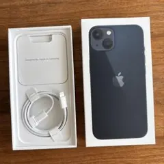 Apple iPhone 13 ブラック 空箱、ケーブル付き