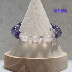 【天然石ブレス】ドリームアメジスト×ローズクォーツ