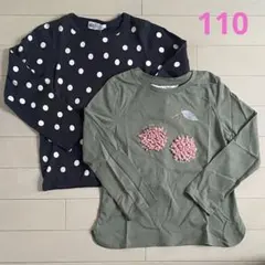 【新品】110cm H&M トップス♡2枚セット(コットンニット&Tシャツ)