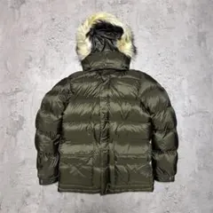 00's OLD UNIQLO Y2K ファー付き ダウン カーキ 短丈