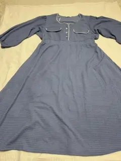 【大きいサイズ】4Lブルーのロングワンピース