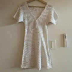 H&M 白ニットワンピース