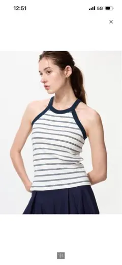 S ユニクロ新品★ホルターネックブラタンクトップ　ブラトップ　白×ネイビー 2枚