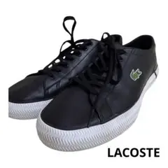 LACOSTE ブラック レザー スニーカーのサムネイル