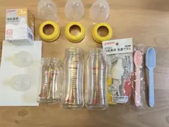 ピジョン　哺乳瓶セット　母乳実感　乳首ブラシ　計量スプーン付き　乳首M